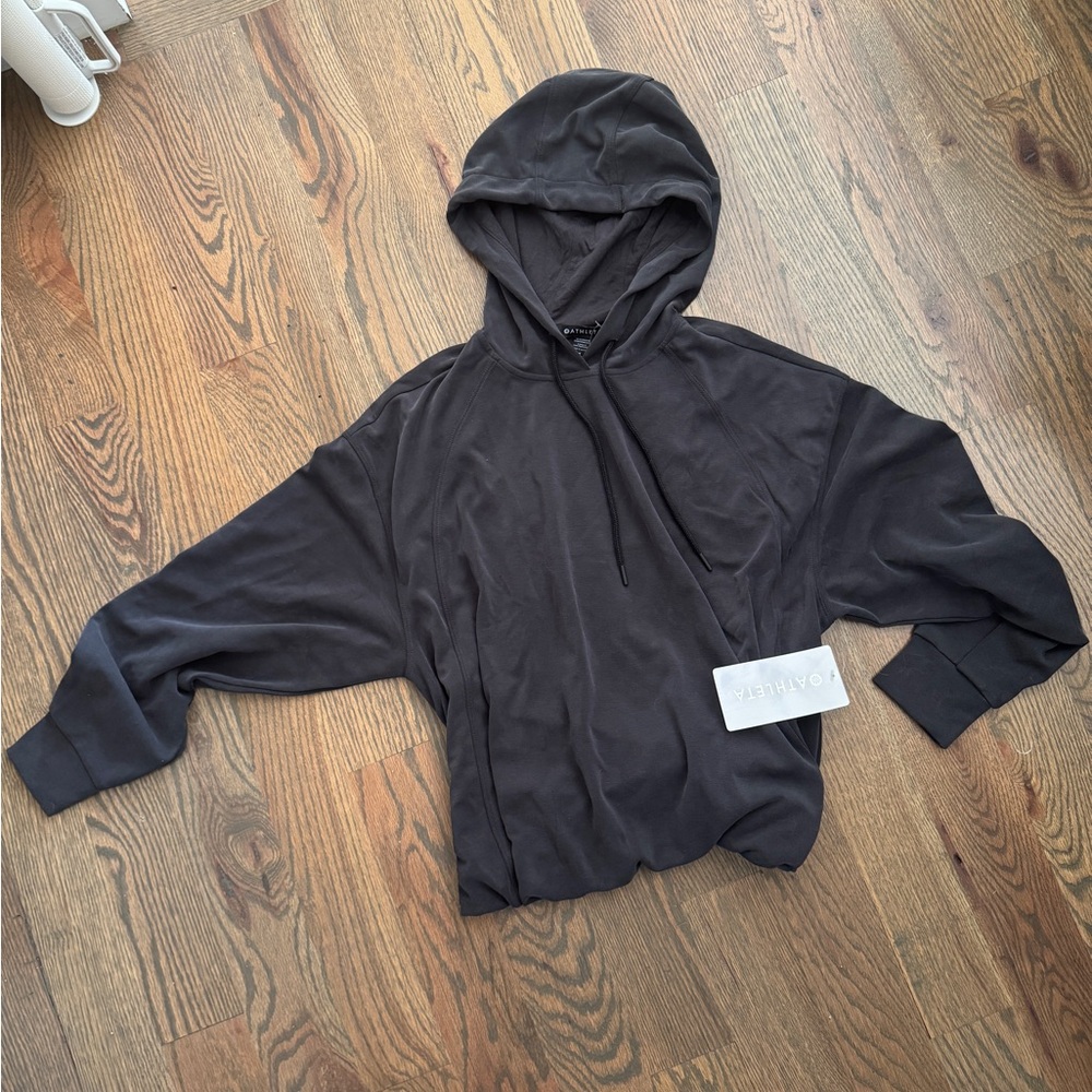 Athleta Seasoft Bubble Hem Pullover Hoodie Size S
Black Modal Blend Athleisure